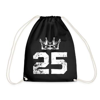 25 Zahl Krone - Turnbeutel - Schwarz - Vorne