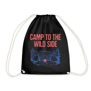 Camp to the Wild Side Camping Forest Camper Woods - Turnbeutel - Schwarz - Vorne