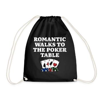 Romantic Walks to the Poker Table Funny Couples - Turnbeutel - Schwarz - Vorne