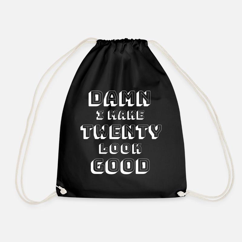 20th birthday - Drawstring Bag - black