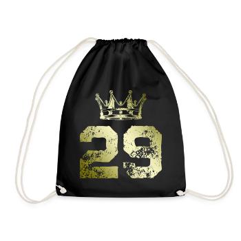 29 Zahl Krone - Turnbeutel - Schwarz - Vorne