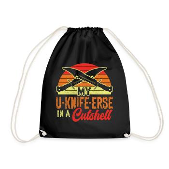 Butcher Knife Knife Knife Collector - Drawstring Bag - black - Front