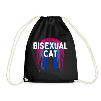 Bisexual Cat Bi LGBTQ Bi Pride LGBT Funny Animal - Turnbeutel - Schwarz - Vorne