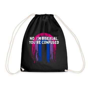 I'm Bisexual You're Confused Bi LGBTQ Bi Pride - Drawstring Bag - black - Front