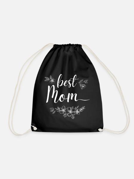 Best mom - Drawstring Bag - black
