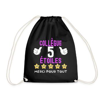 Collègue 5 étoiles message drôle départ entreprise - Sac de sport léger - noir - Devant