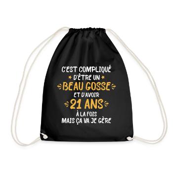 C'est compliqué d'être un beau gosse et d'avoir 21 - Sac de sport léger - noir - Devant