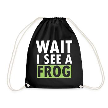 Herpetologist Amphibian Toad Funny Wait I See A Fr - Drawstring Bag - black - Front
