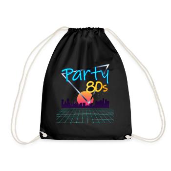 Party 80s retro years synth - Drawstring Bag - black - Front