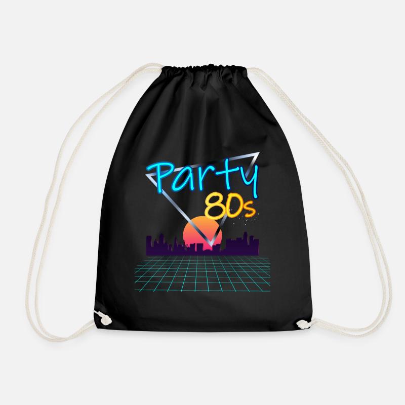 Party 80er Jahre Retro Jahre Synthesizer - Turnbeutel - Schwarz