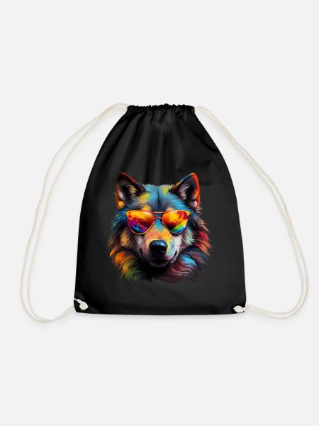 Wolf Sonnenbrille - Turnbeutel - Schwarz