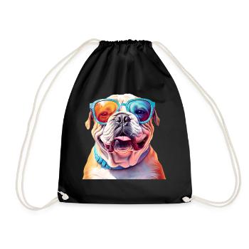 Lunettes de soleil bouledogue français - Sac de sport léger - noir - Devant