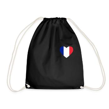 Cœur drapeau France - Sac de sport léger - noir - Devant