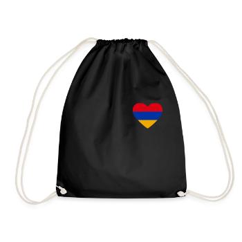 Cœur drapeau Arménie - Sac de sport léger - noir - Devant