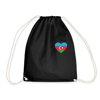 Cœur drapeau Azerbaïdjan - Sac de sport léger - noir - Devant