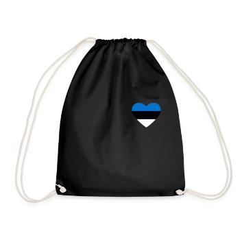 Cœur drapeau Estonie - Sac de sport léger - noir - Devant