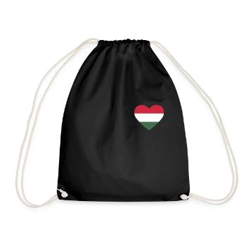 Cœur drapeau Hongrie - Sac de sport léger - noir - Devant