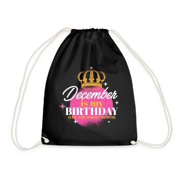 Décembre est mon anniversaire Oui tout le mois né - Sac de sport léger - noir - Devant