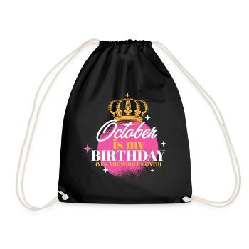 Octobre est mon anniversaire Oui tout le mois né - Sac de sport léger - noir - Devant