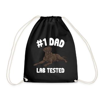 Chien Labrador Retriever brun chocolat - Sac de sport léger - noir - Devant
