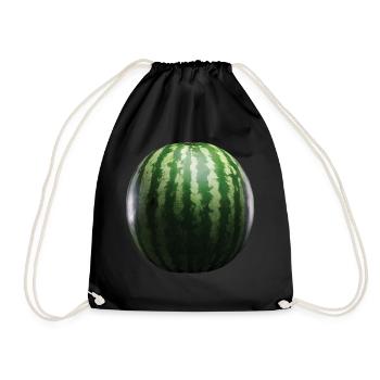 Wassermelone Obst Geschenk - Turnbeutel - Schwarz - Vorne