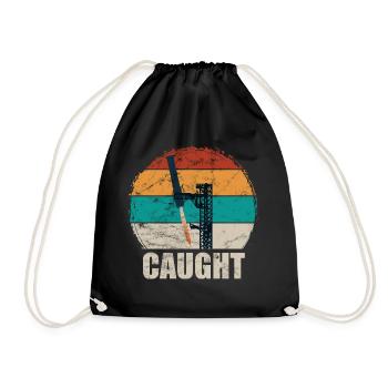 Caught - Space Travel - Rocket - Gripper Arms - Catch - Drawstring Bag - black - Front
