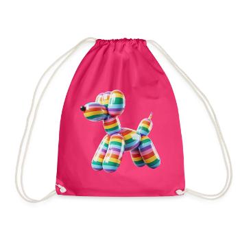 Ballon chien fierté arc-en-ciel drapeau - Sac de sport léger - fuchsia - Devant