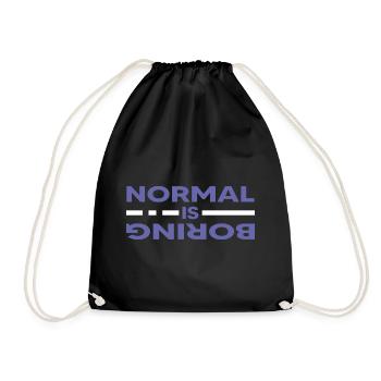 very peri design boring normal motivation spruch - Turnbeutel - Schwarz - Vorne