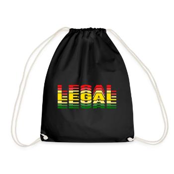 Legal Cannabis Pot High Weed Marijuana Hemp - Drawstring Bag - black - Front