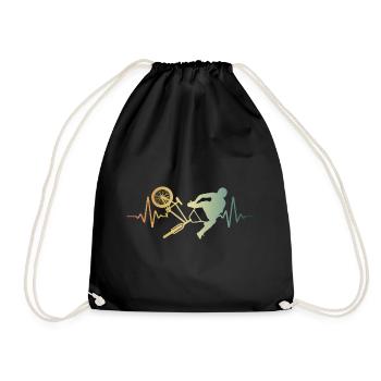 Heartbeat BMX Pulse ECG - Drawstring Bag - black - Front