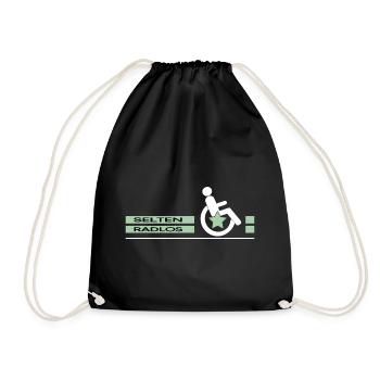 handicap rollstuhlfahrer rollstuhl wheelchair - Turnbeutel - Schwarz - Vorne