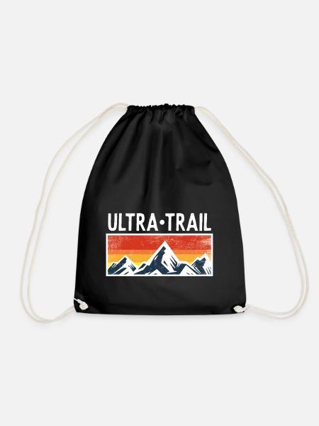 Ultra Trail Runner Mountains mountains gift runners - Drawstring Bag - black