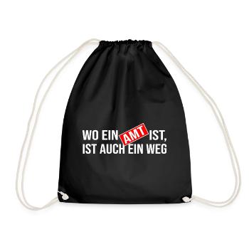 arbeitslos arbeitsamt hartz amt - Turnbeutel - Schwarz - Vorne