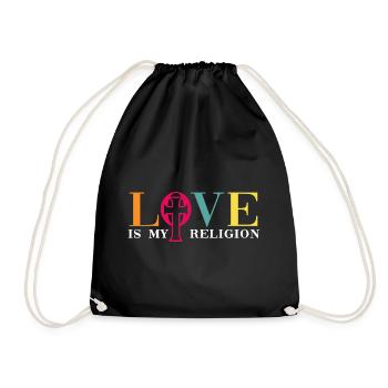 bunte Freiheit lgbt human rights colorful jesus - Turnbeutel - Schwarz - Vorne