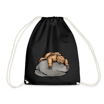 Bären Office Employee Colleague Motivation Bear - Drawstring Bag - black - Front