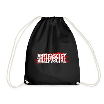 Anti-fascist against paternalism - Drawstring Bag - black - Front