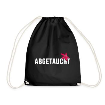tauchen Taucher abgetaucht apnoe Tauchschule - Turnbeutel - Schwarz - Vorne
