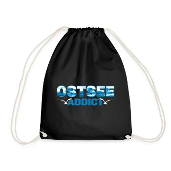 ostsee möwe strandfeeling sommer-vibes rügen - Drawstring Bag - black - Front
