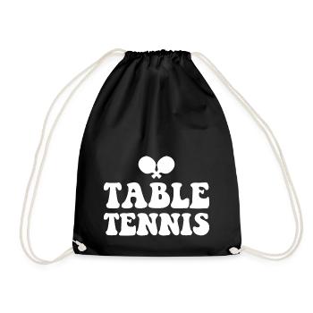 Table Tennis Table Tennis Bat Ping Pong - Drawstring Bag - black - Front