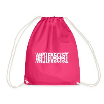 Anti-Fascist Anti-Fascist Freedom Fighter - Drawstring Bag - fuchsia - Front