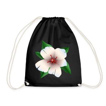 Hibiscus - Hibiscus flower - Drawstring Bag - black - Front