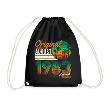 August 1983 Vintage Jahrgang Geburtstag Retro - Turnbeutel - Schwarz - Vorne