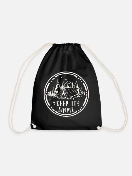 Zelten Campen Keep It Simple Camper - Turnbeutel - Schwarz