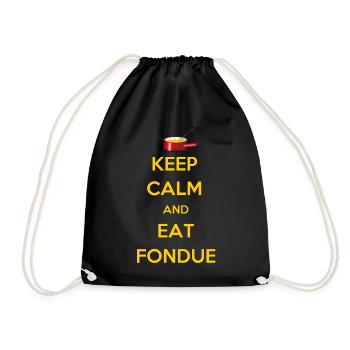 KEEP CALM and Eat FONDUE Cadeau Fromage Suisse - Sac de sport léger - noir - Devant