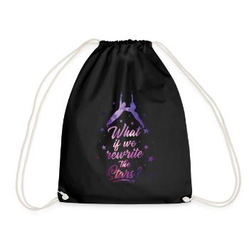 Rewrite the Stars shirt showman party circus shirt - Drawstring Bag - black - Front