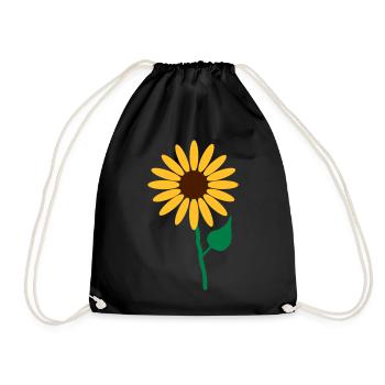 Blume - Turnbeutel - Schwarz - Vorne