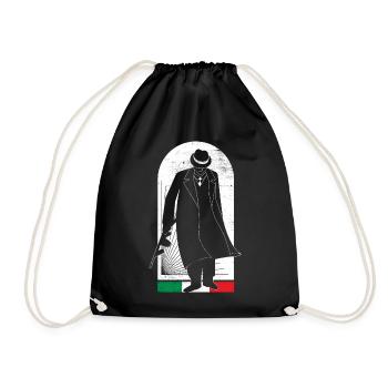Italien Mafia Grafik - Turnbeutel - Schwarz - Vorne