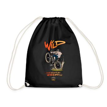The Wild Guys Vanessa on Bicycle - Drawstring Bag - black - Front