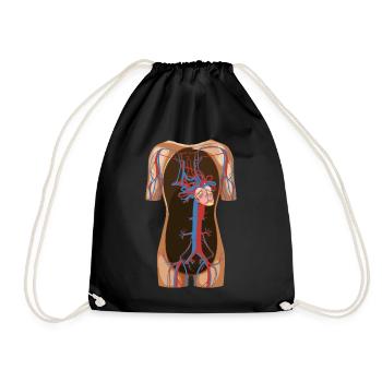 Circulation sanguine - Anatomie corps humain - Sac de sport léger - noir - Devant