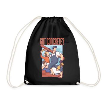 Got Concrete - Construction Worker - Drawstring Bag - black - Front